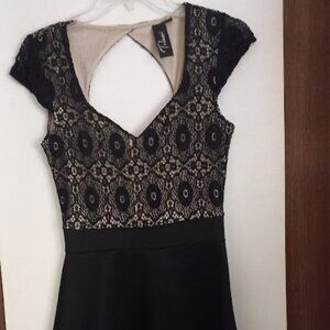 Trixxi black dress with lace top. Knee length  Size small